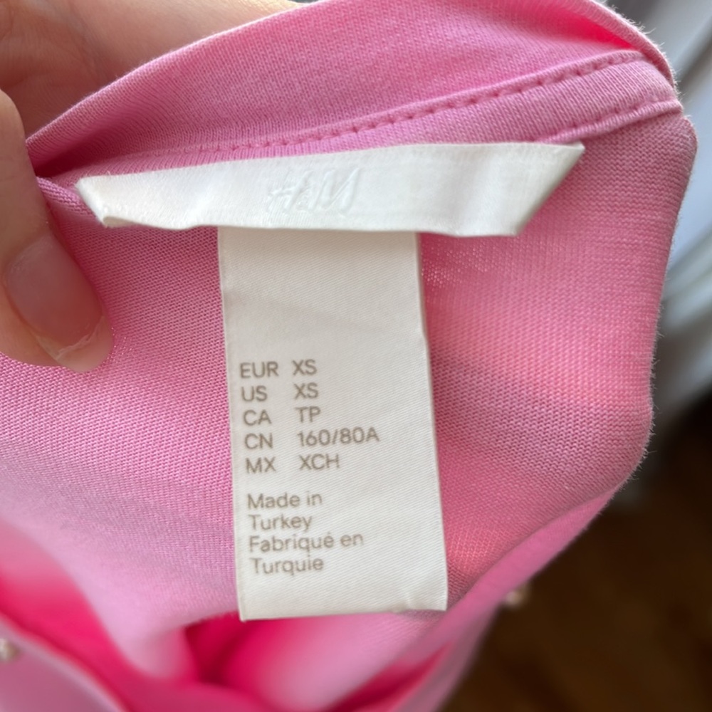 H&M Pink Top with Ruffled Sleeves SIZE XS - Picture 6 of 7